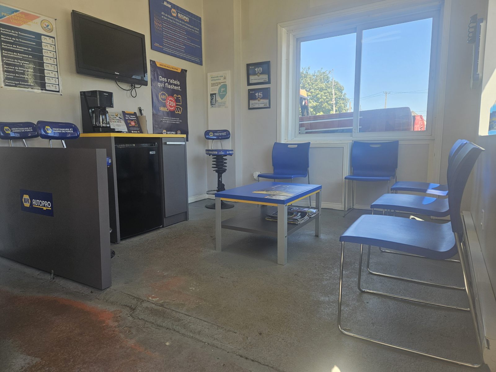 La salle d'attente NAPA AutoPro